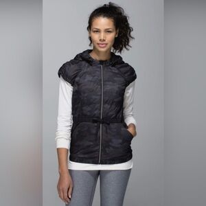 Lululemon Athletica Gray Quilted Hooded Vest
